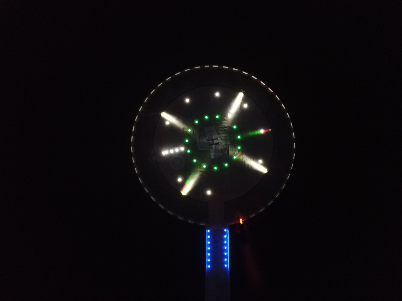 Heliport lights at night
