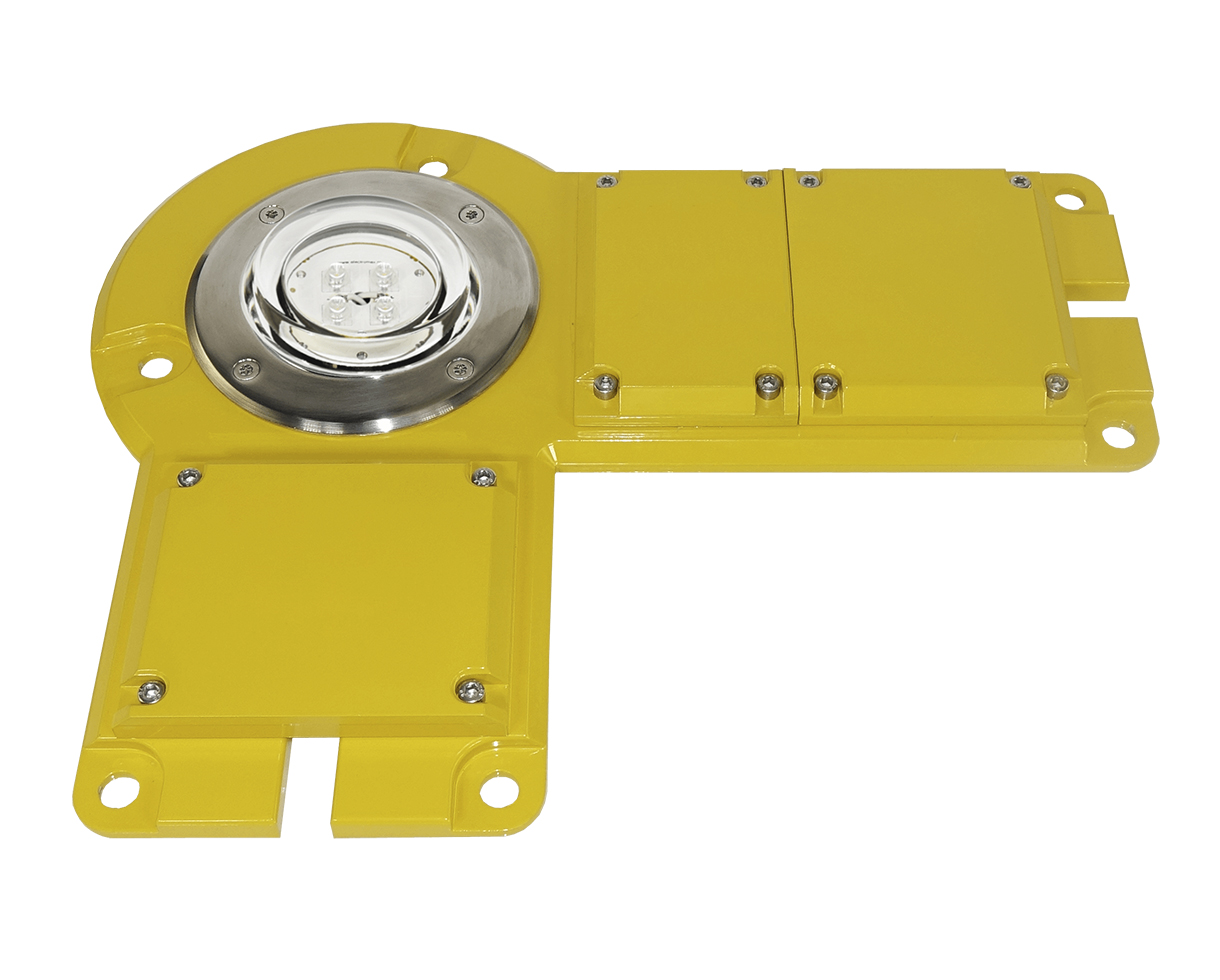 Heliport Flat Light FD model with two junction boxes, for corners at 90°