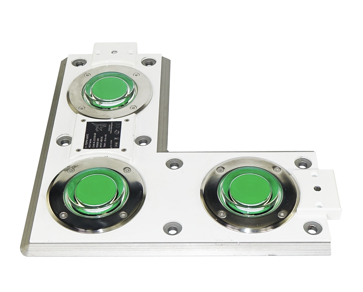Helideck lighting panels for offshore platforms with 3 modules, 