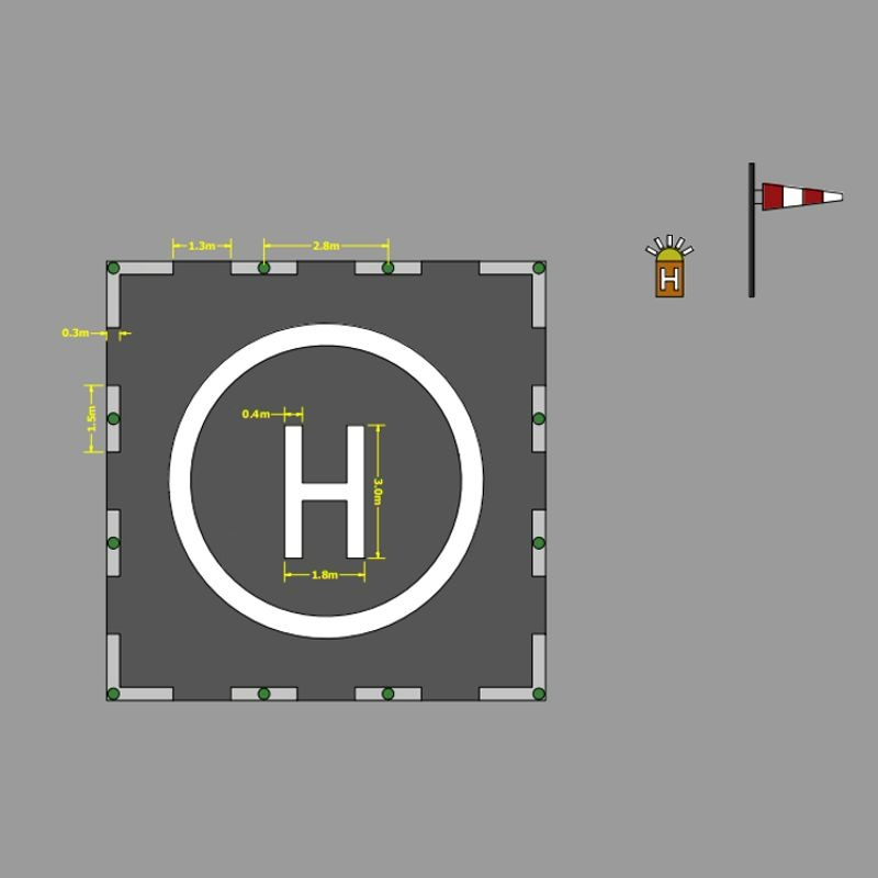 Heliport lighting system with perimeter lights