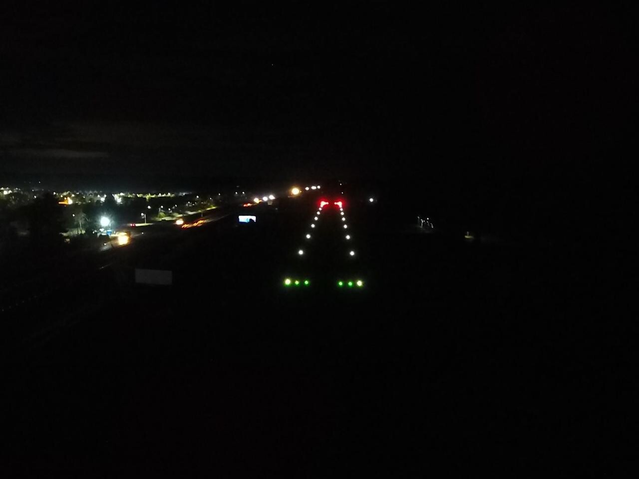 frutillar airport runway at night-time