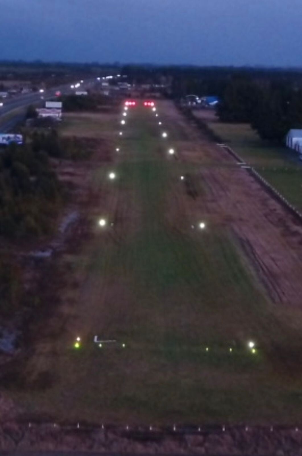frutillar airport runway at night-time