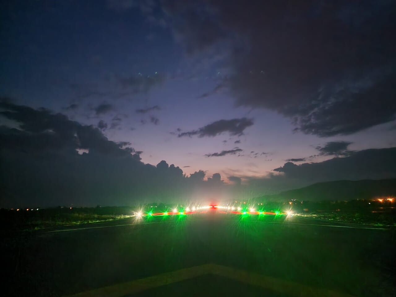 lydia airfield runway at night