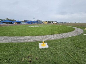 HEMS base Warsaw Heliport elevated close up