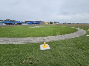 HEMS base Warsaw Heliport elevated close up