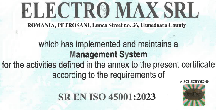 Signalight ISO 45001:2023 certificate Signalight ISO 45001:2023 certificate